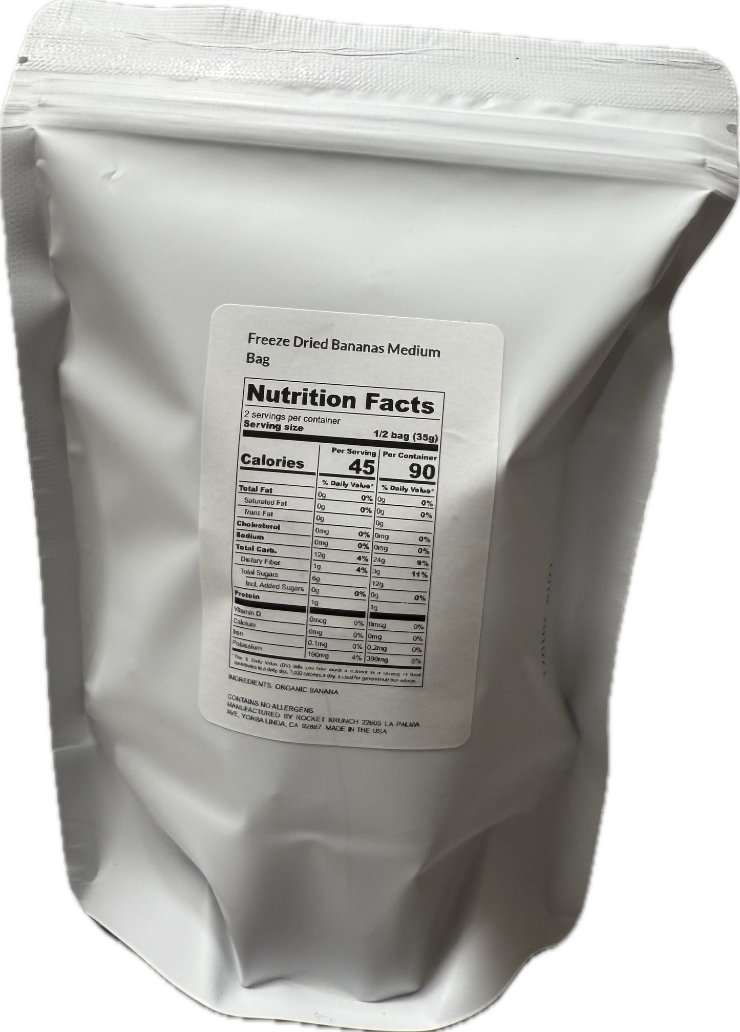 Freeze Dried Organic Bananas
