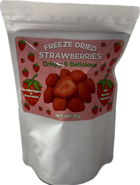 Freeze Dried Organic Strawberries 21g Medium Bag