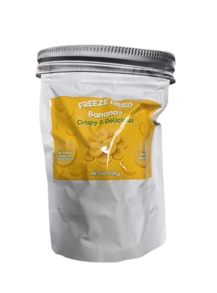 Freeze Dried Organic Bananas 120g Large Bag