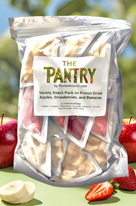 Variety Snack Pack of Freeze Dried Apples, Strawberries, & Bananas  🍎🍓🍌