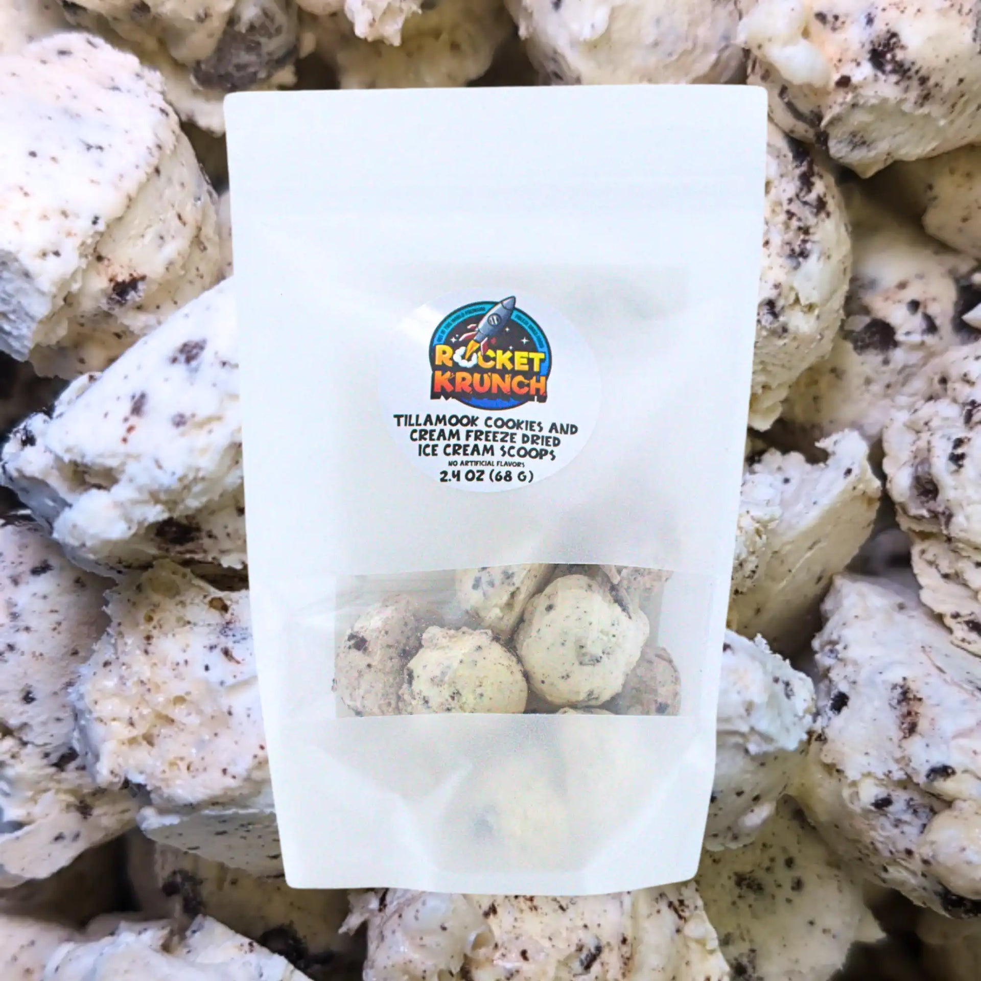 ムスタ（2/27）おやつセット Tillamook Cookies & Cream Mini Scoops Freeze-Dried Ice Cream